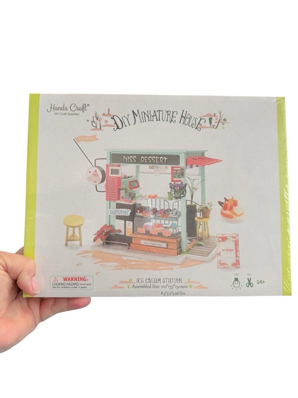 Hands Craft DIY Miniature House Kit Ice Cream Station New Sealed